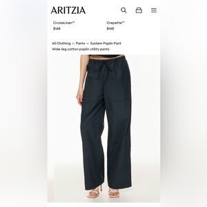Aritzia Navy Wide-Leg Pants